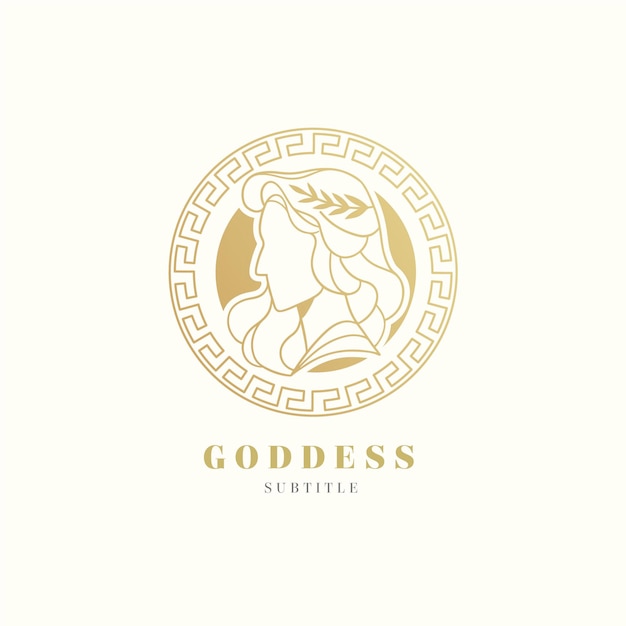 Подробный шаблон логотипа богини