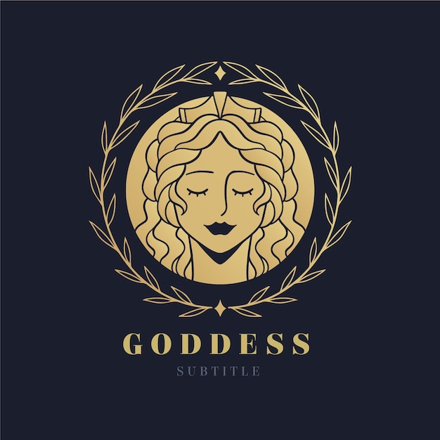 Detailed goddess logo template