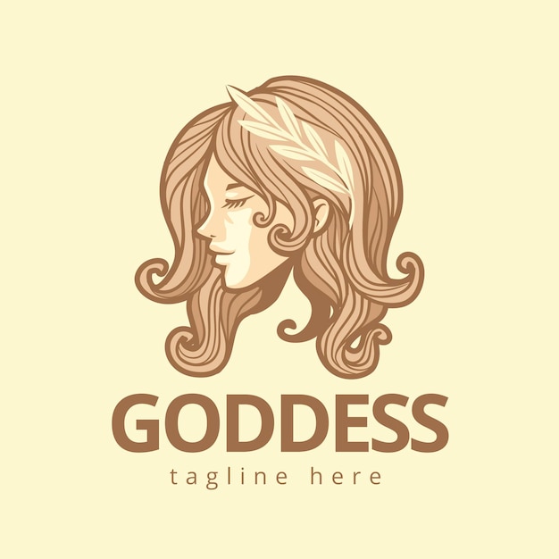 Detailed goddess logo template