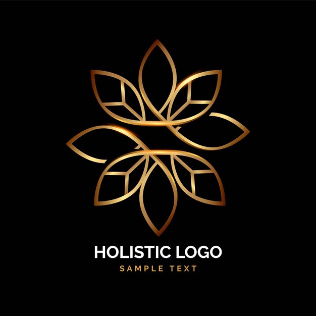 Detailed golden holistic logo