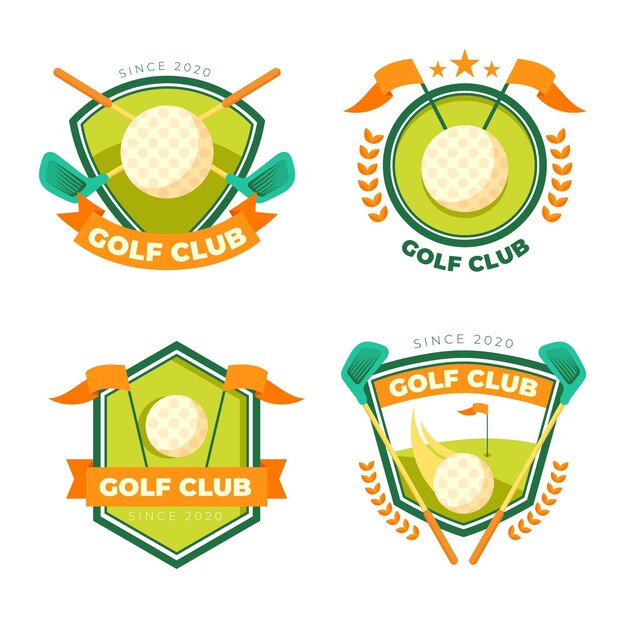 Detailed golf logo collection