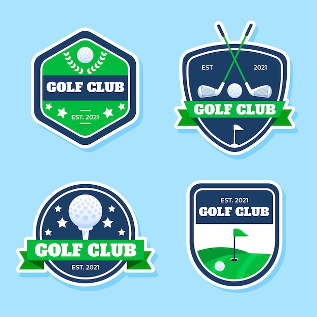 Detailed golf logo collection