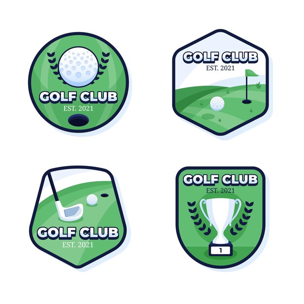 detailed golf logo collection