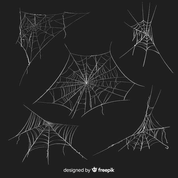 Детальная коллекция паутины в Хэллоуин
