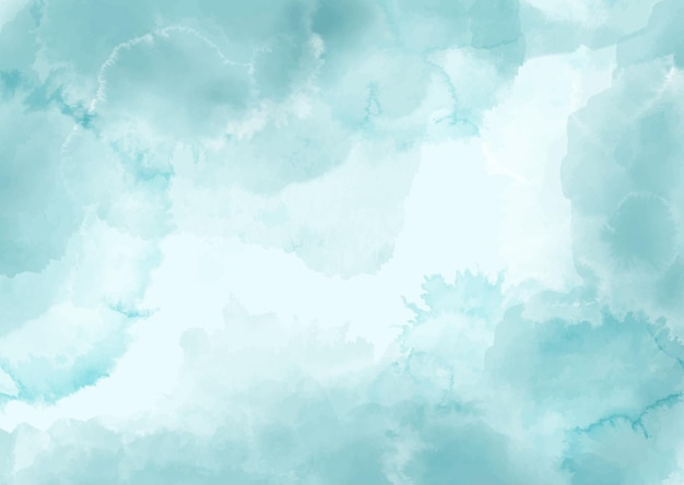 Detailed hand painted watercolour background in teal colours