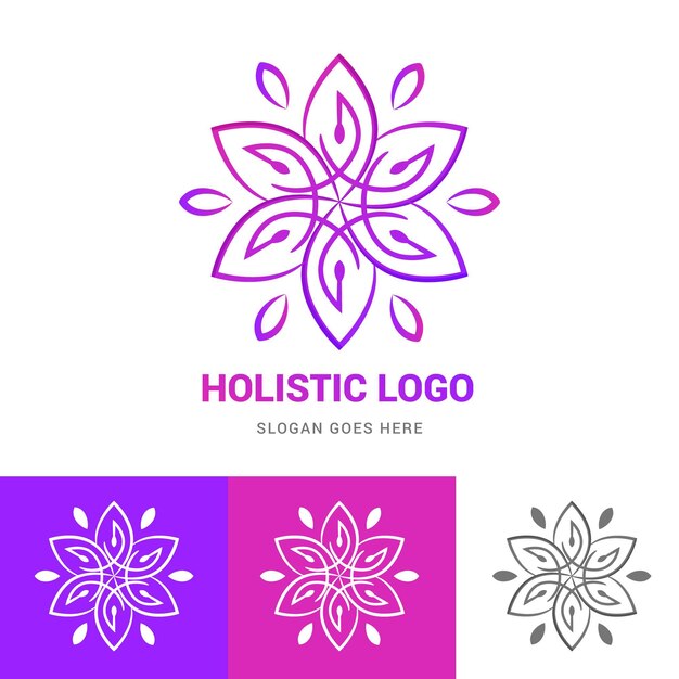 Detailed holistic logo template