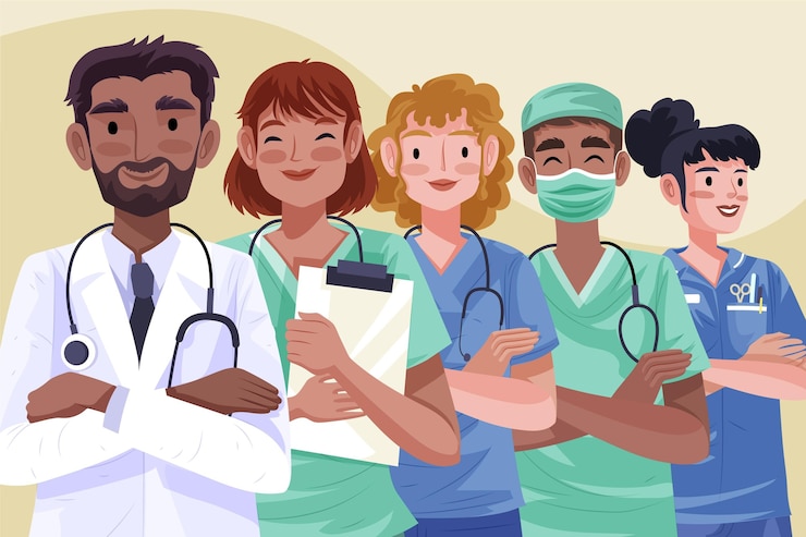 Free Vector detailed illustration doctors and nurses