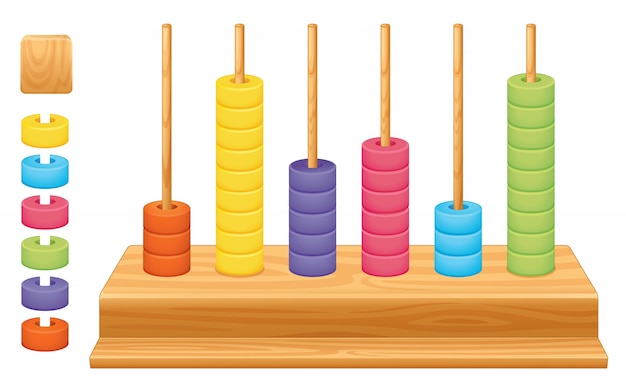 数学的な場所の値の詳細な図解abacus