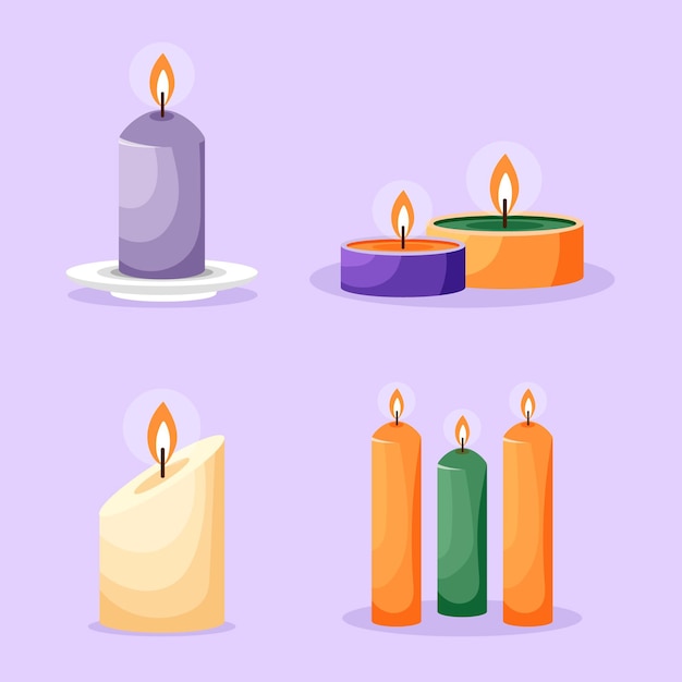 Vettore gratuito confezione di candele profumate illustrazione dettagliata