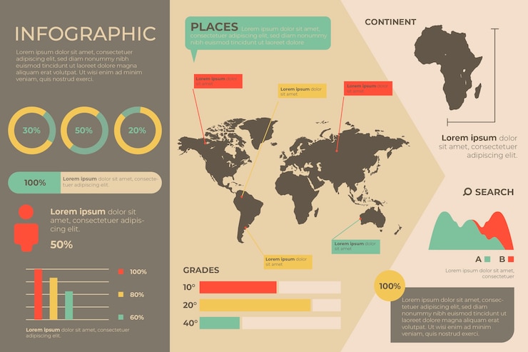 Free Vector detailed infographic with retro colors