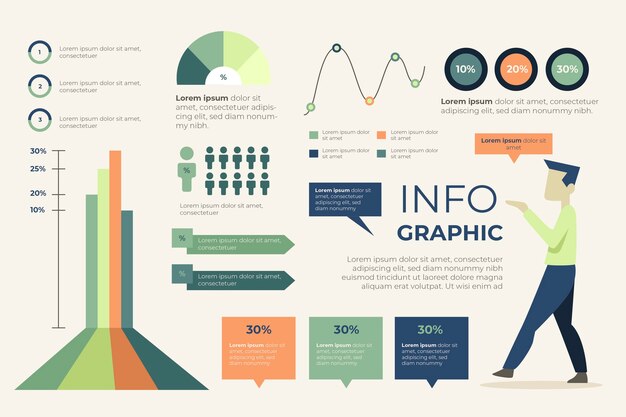 빈티지 색상으로 자세한 infographic