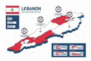 Free vector detailed isometric lebanon map