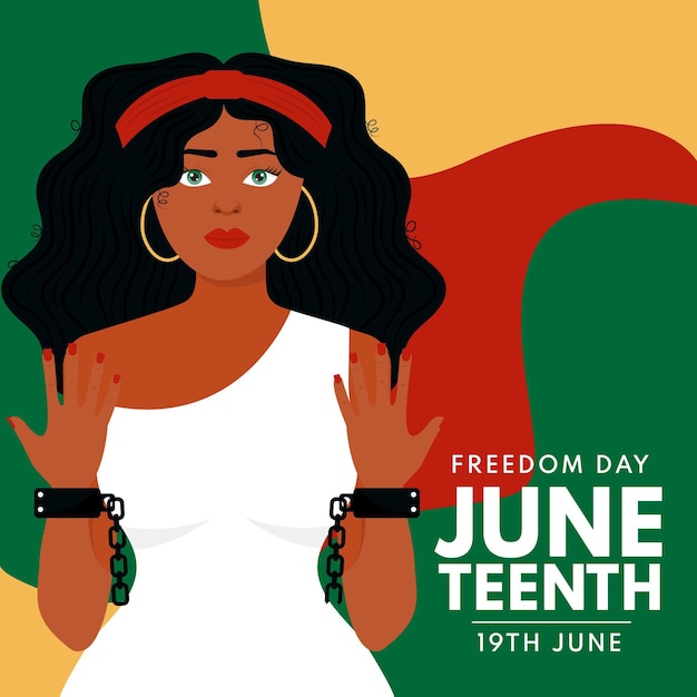 무료 벡터 자세한 juneteenth 그림