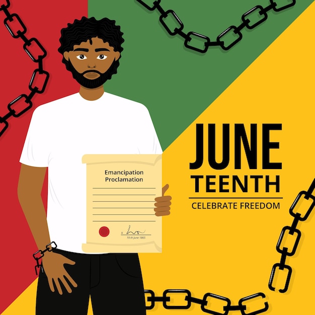 무료 벡터 자세한 juneteenth 그림