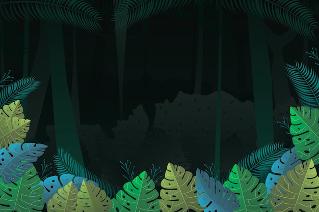 Free vector detailed jungle background with monstera leaves