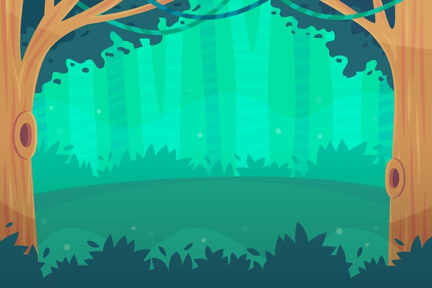Бесплатное векторное изображение Подробный фон джунглей
