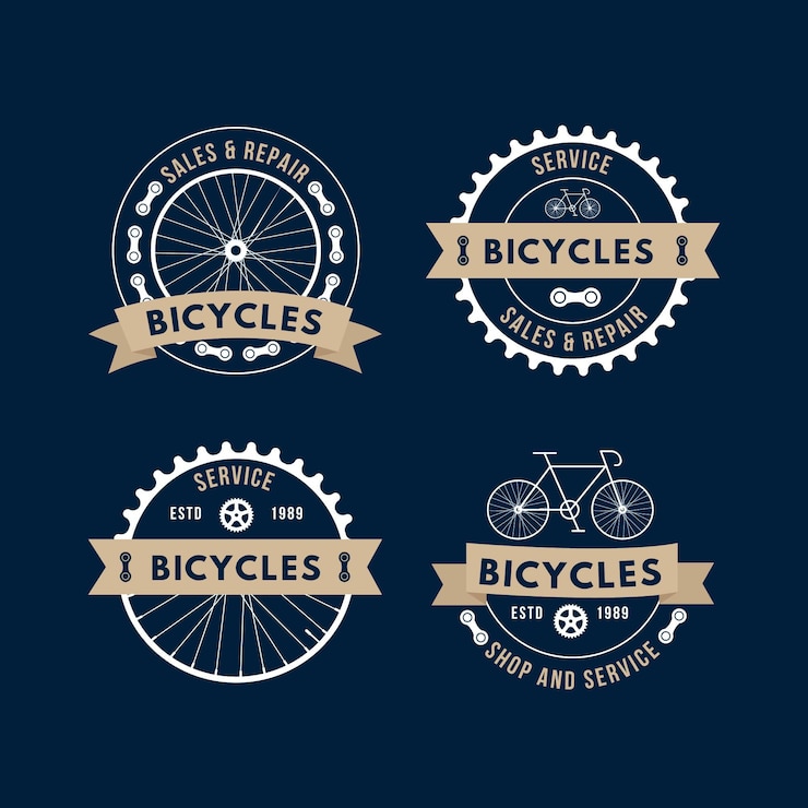 Free Vector detailed mechanism bike logo template