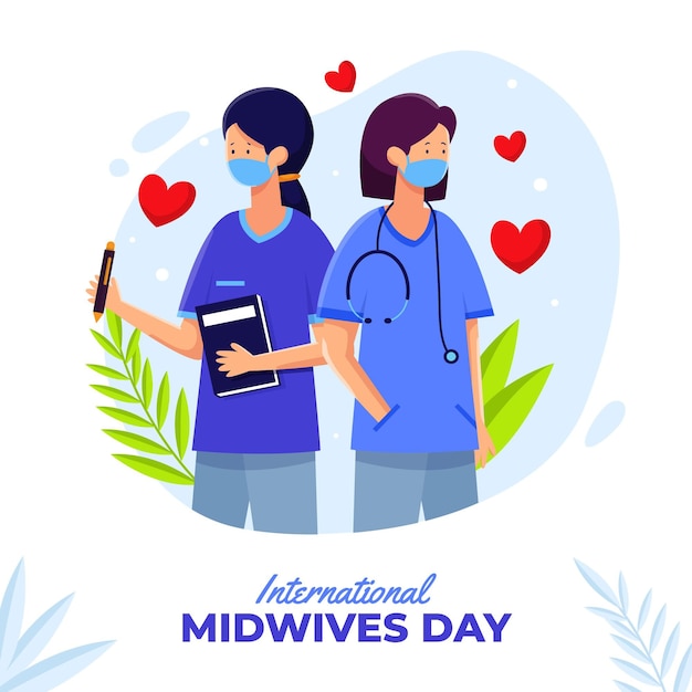 Free vector detailed midwives day illustration
