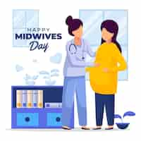 Free vector detailed midwives day illustration