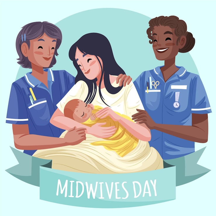 Free Vector detailed midwives day illustration