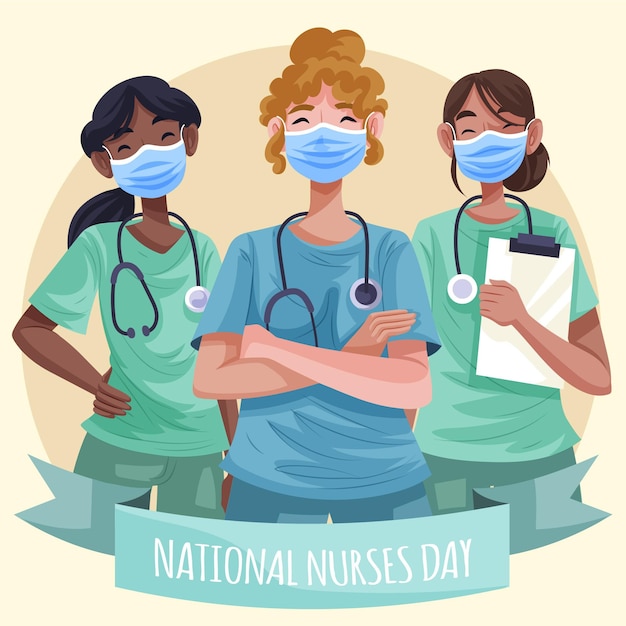 Detailed national nurses day illustration