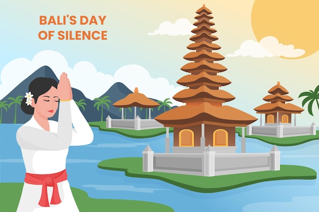 Free vector detailed nyepi celebration illustration