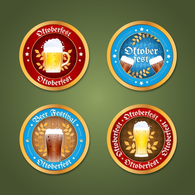 Free vector detailed oktoberfest labels collection