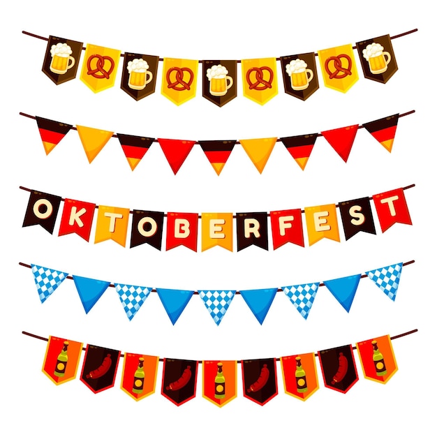 Free vector detailed oktoberfest ribbons collection