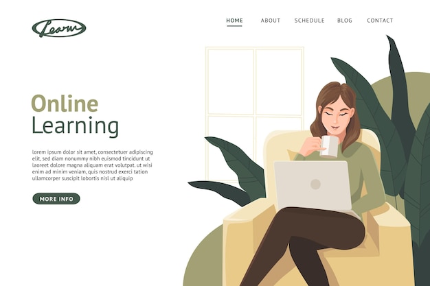 Detailed online learning landing page