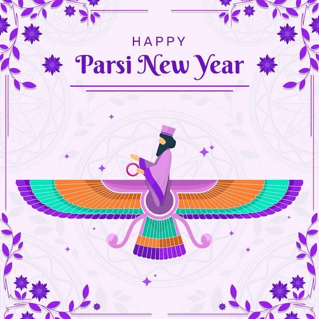 Detailed parsi new year illustration