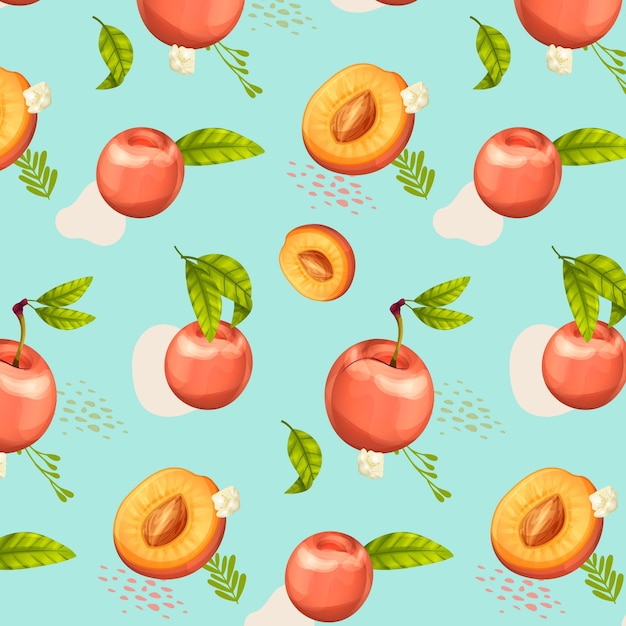 Free vector detailed peach pattern design