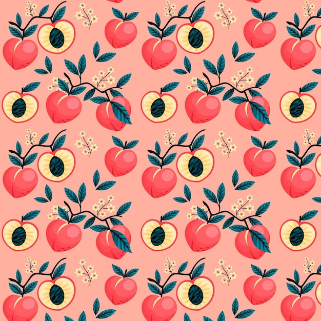 Detailed peach pattern design