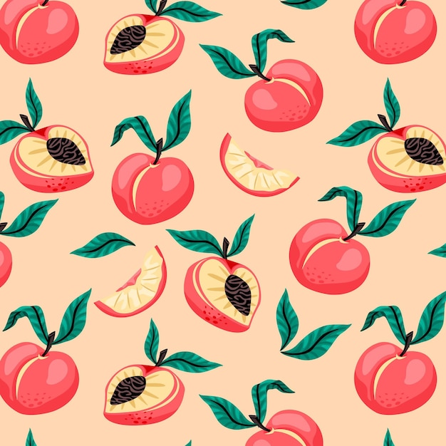 Detailed peach pattern design