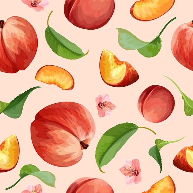 Detailed peach pattern design