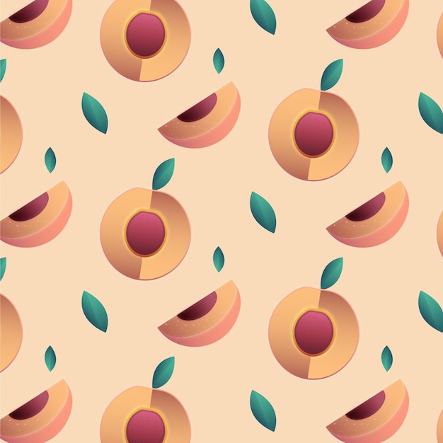 Detailed peach pattern design