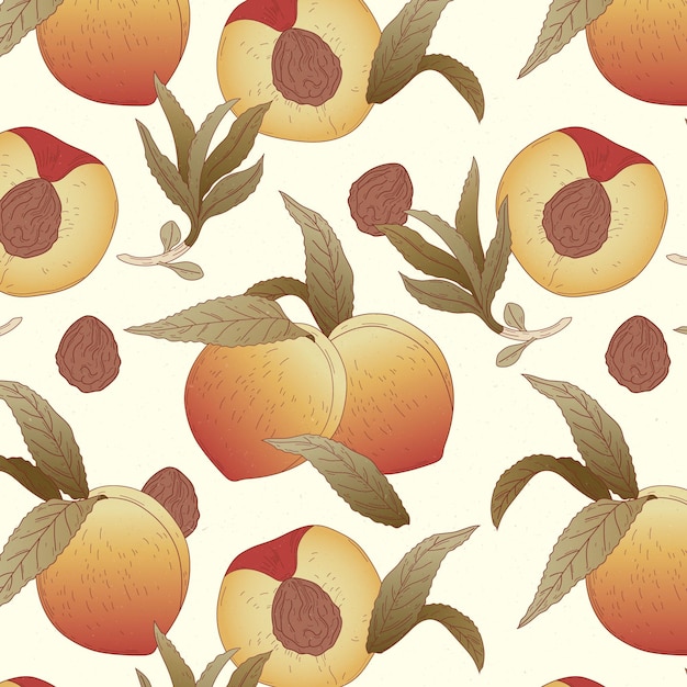 Free vector detailed peach pattern design