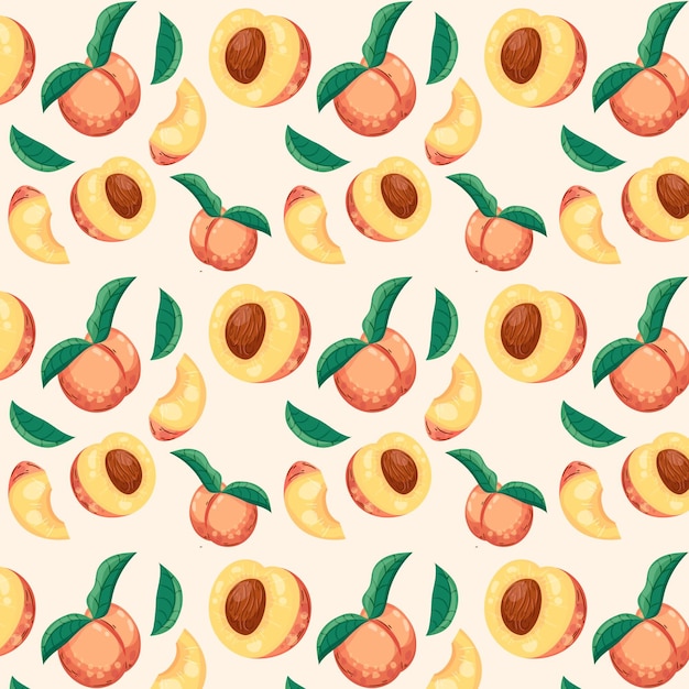 Free vector detailed peach pattern