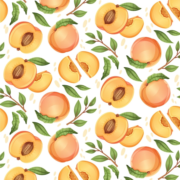 詳細な桃のパターン