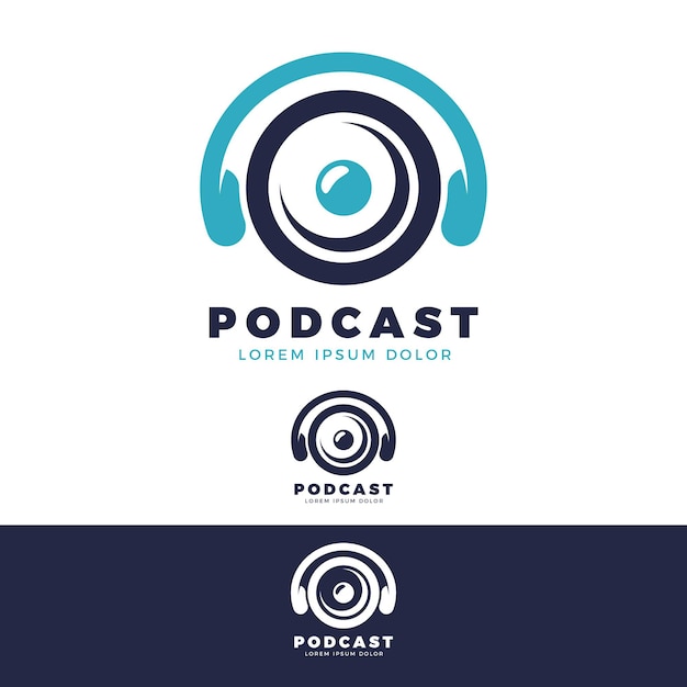 detailed podcast logo template