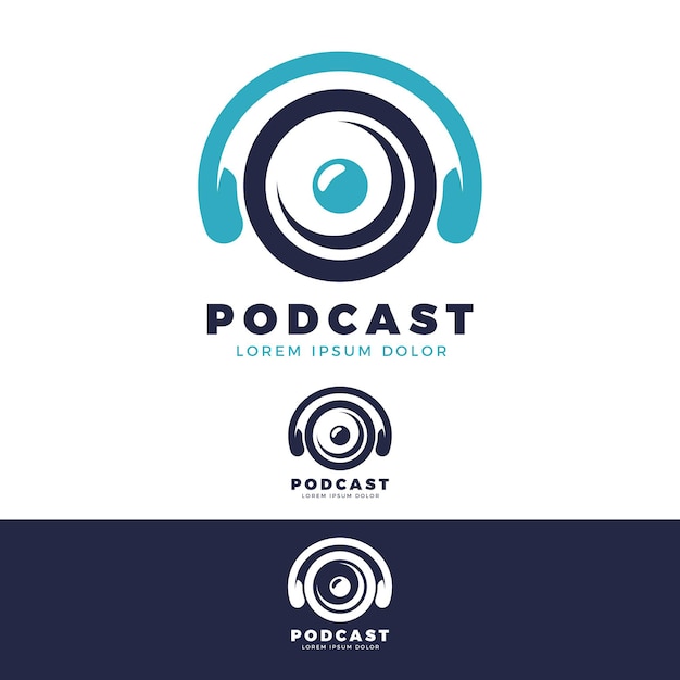 Free vector detailed podcast logo template