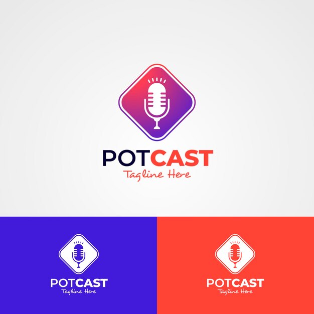 Detailed podcast logo template