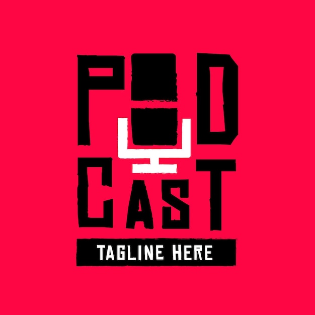 Vettore gratuito modello di logo podcast dettagliato