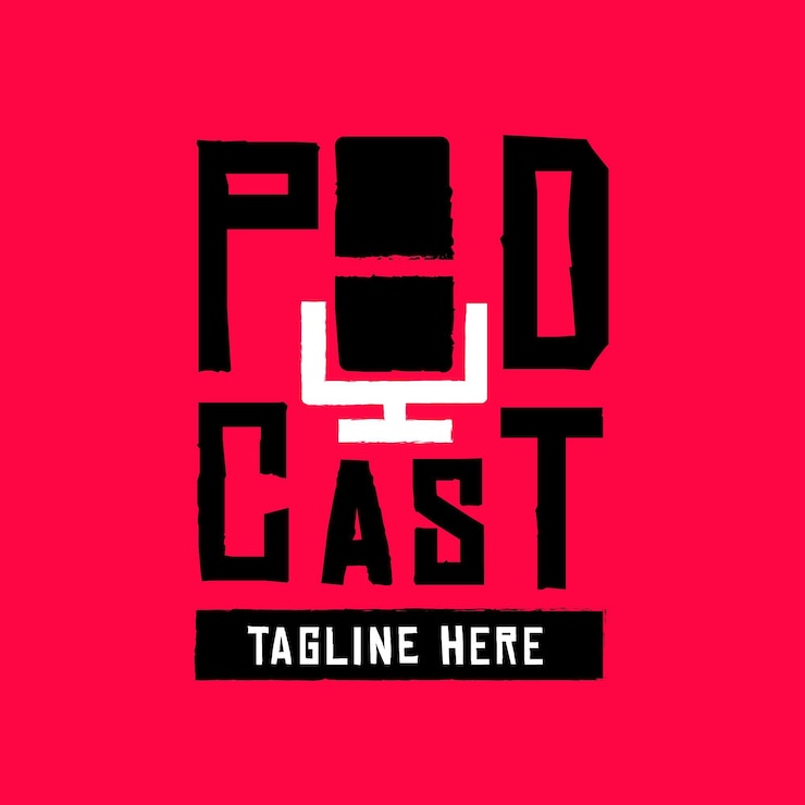 Free Vector detailed podcast logo template