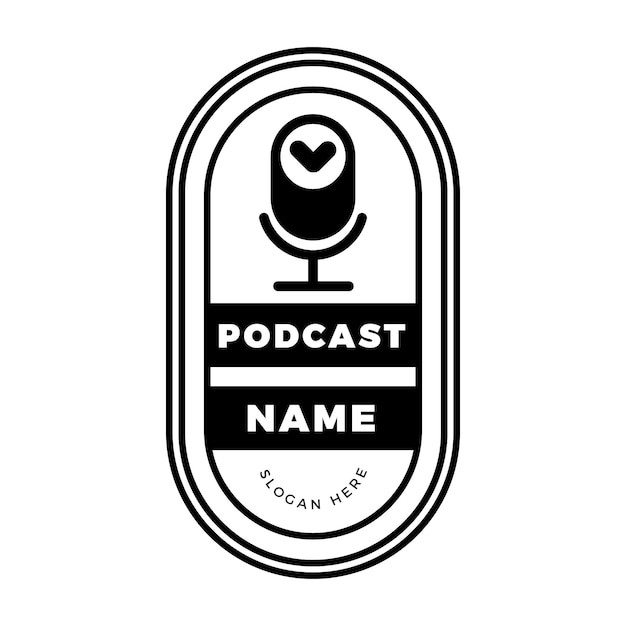 Detailed podcast logo template