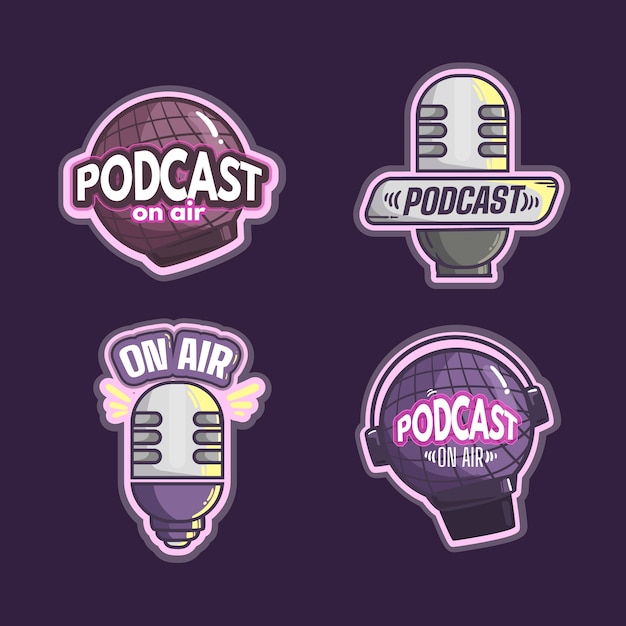 Detailed podcast logo template