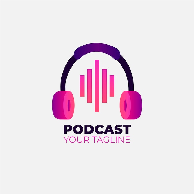 Free vector detailed podcast logo template