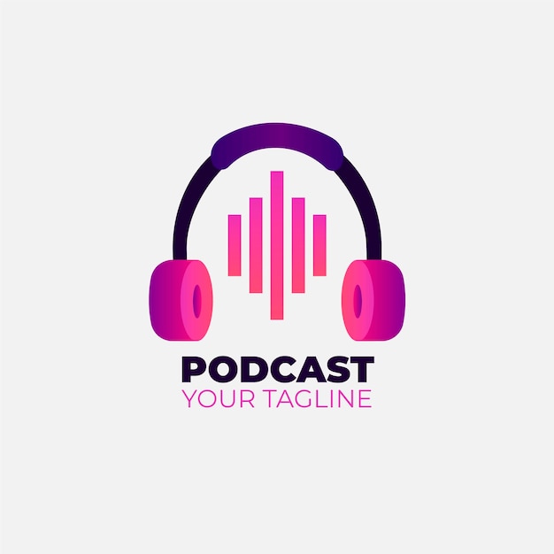 Detailed podcast logo template