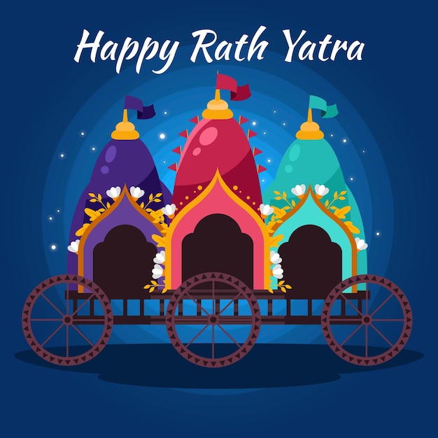 Free vector detailed rath yatra illustration