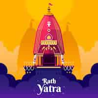 Free vector detailed rath yatra illustration