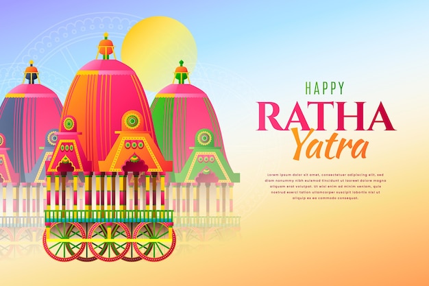 Illustrazione dettagliata di rath yatra